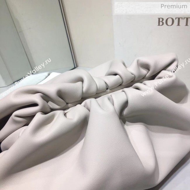 Bottega Veneta The Pouch Soft Voluminous Clutch Bag White 2020 (MS-20060513)