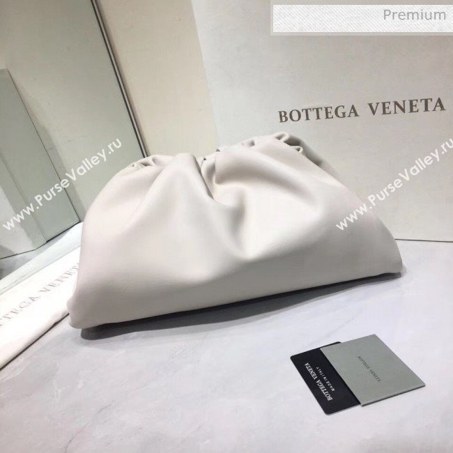 Bottega Veneta The Pouch Soft Voluminous Clutch Bag White 2020 (MS-20060513)