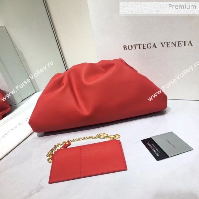 Bottega Veneta The Pouch Soft Voluminous Clutch Bag Red 2020 (MS-20060514)