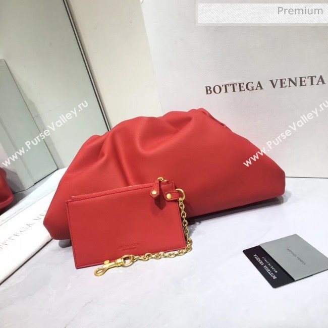 Bottega Veneta The Pouch Soft Voluminous Clutch Bag Red 2020 (MS-20060514)