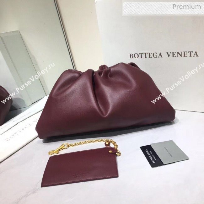 Bottega Veneta The Pouch Soft Voluminous Clutch Bag Burgundy 2020 (MS-20060516)