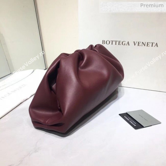 Bottega Veneta The Pouch Soft Voluminous Clutch Bag Burgundy 2020 (MS-20060516)