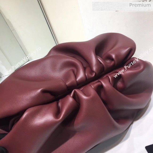 Bottega Veneta The Pouch Soft Voluminous Clutch Bag Burgundy 2020 (MS-20060516)