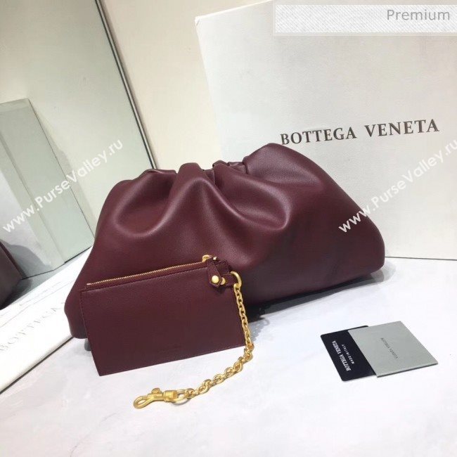 Bottega Veneta The Pouch Soft Voluminous Clutch Bag Burgundy 2020 (MS-20060516)