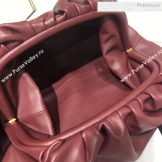 Bottega Veneta The Pouch Soft Voluminous Clutch Bag Burgundy 2020 (MS-20060516)