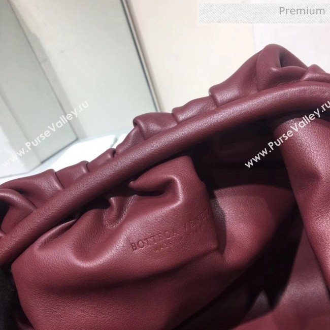 Bottega Veneta The Pouch Soft Voluminous Clutch Bag Burgundy 2020 (MS-20060516)