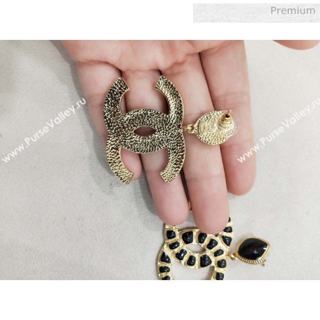 Chanel Black Resin Stones CC Earrings 2019  (ASM-20060401)