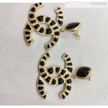 Chanel Black Resin Stones CC Earrings 2019  (ASM-20060401)