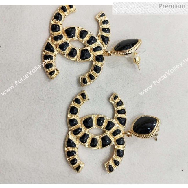 Chanel Black Resin Stones CC Earrings 2019  (ASM-20060401)