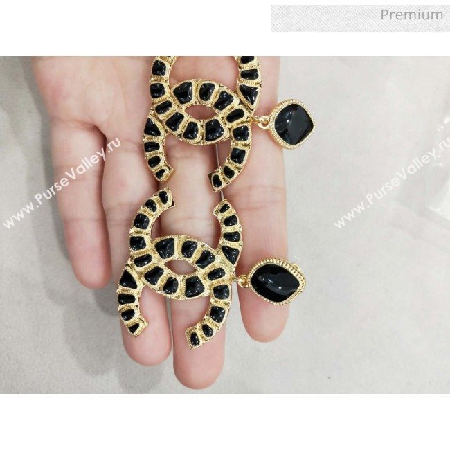 Chanel Black Resin Stones CC Earrings 2019  (ASM-20060401)