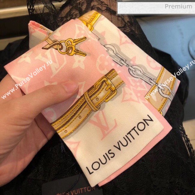 Louis Vuitton Silk Twilly Bandeau 8x120cm LV20633 Pink 2020 (V-20060633)