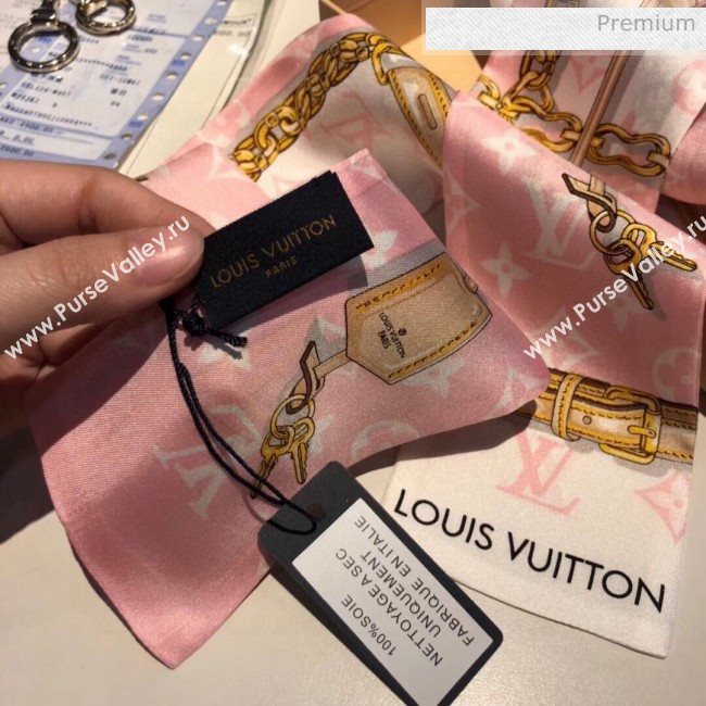 Louis Vuitton Silk Twilly Bandeau 8x120cm LV20633 Pink 2020 (V-20060633)