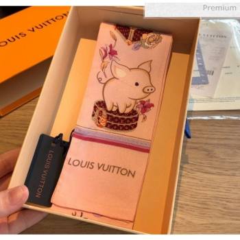 Louis Vuitton Silk Twilly Bandeau 9x120cm LV20641 Pink 2020 (V-20060641)