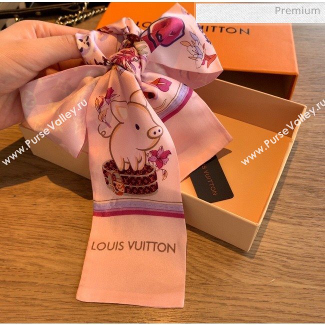 Louis Vuitton Silk Twilly Bandeau 9x120cm LV20641 Pink 2020 (V-20060641)