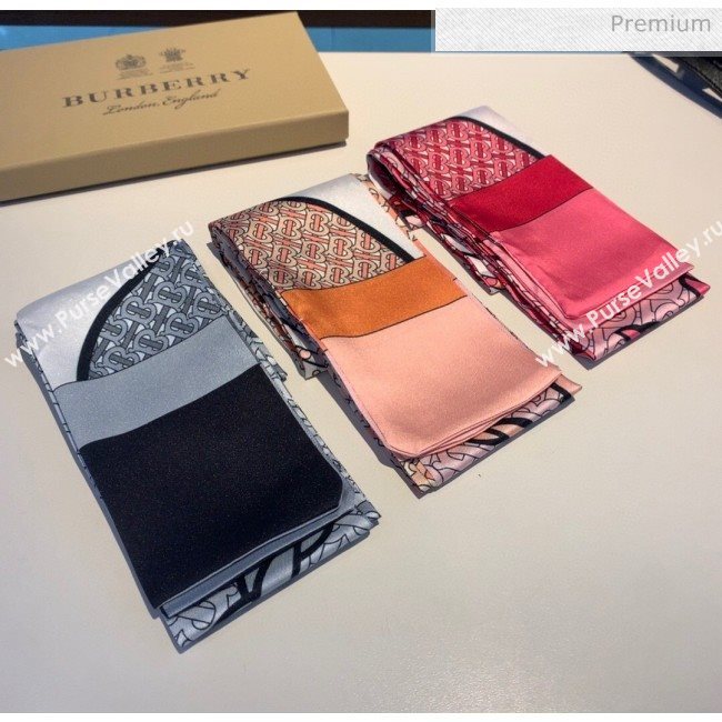 Burberry Horse Silk Twilly Bandeau 8x160cm B60642 Grey 2020 (V-20060642)