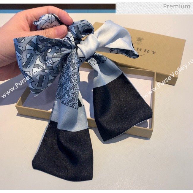 Burberry Horse Silk Twilly Bandeau 8x160cm B60642 Grey 2020 (V-20060642)