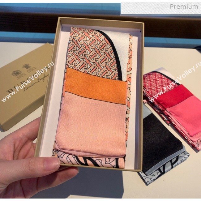 Burberry Horse Silk Twilly Bandeau 8x160cm B60644 Pink 2020 (V-20060644)