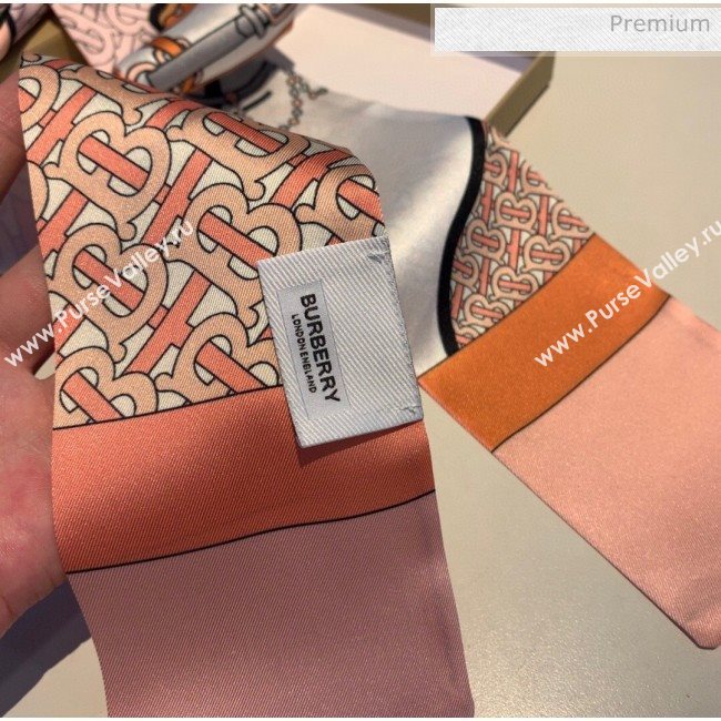 Burberry Horse Silk Twilly Bandeau 8x160cm B60644 Pink 2020 (V-20060644)