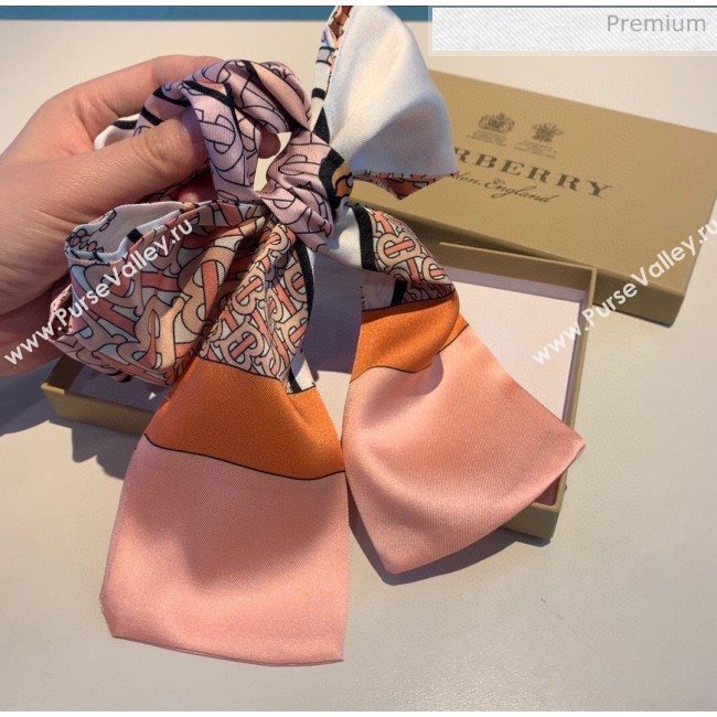 Burberry Horse Silk Twilly Bandeau 8x160cm B60644 Pink 2020 (V-20060644)