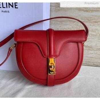 Celine Small Besace 16 Bag in Natural Calfskin Red 2020 (XLD-20060829)