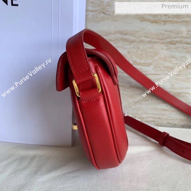 Celine Small Besace 16 Bag in Natural Calfskin Red 2020 (XLD-20060829)