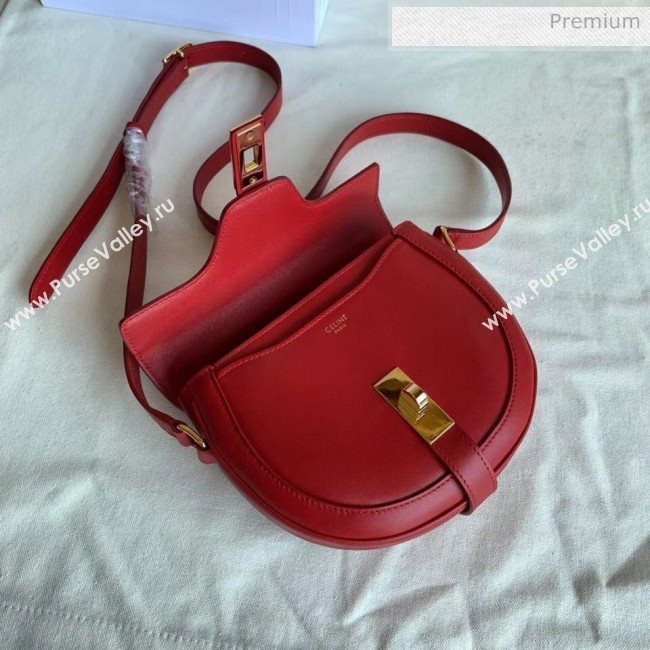 Celine Small Besace 16 Bag in Natural Calfskin Red 2020 (XLD-20060829)