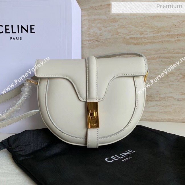 Celine Small Besace 16 Bag in Natural Calfskin White 2020 (XLD-20060830)