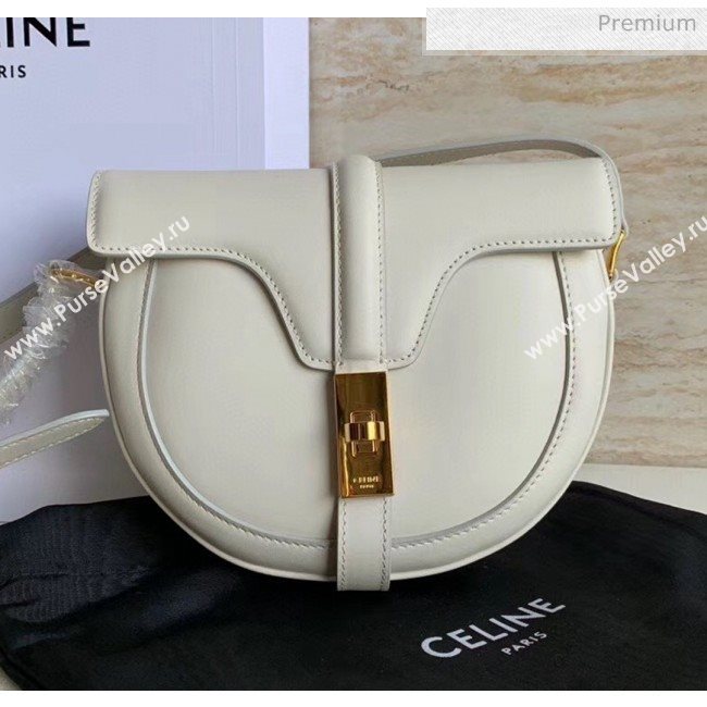 Celine Small Besace 16 Bag in Natural Calfskin White 2020 (XLD-20060830)