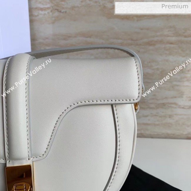 Celine Small Besace 16 Bag in Natural Calfskin White 2020 (XLD-20060830)