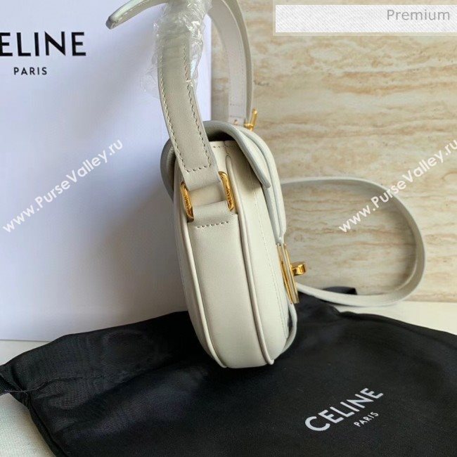 Celine Small Besace 16 Bag in Natural Calfskin White 2020 (XLD-20060830)