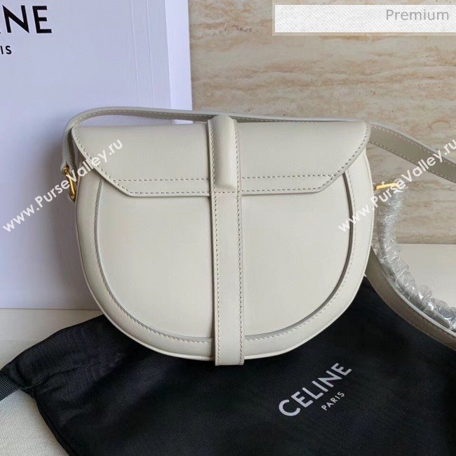 Celine Small Besace 16 Bag in Natural Calfskin White 2020 (XLD-20060830)
