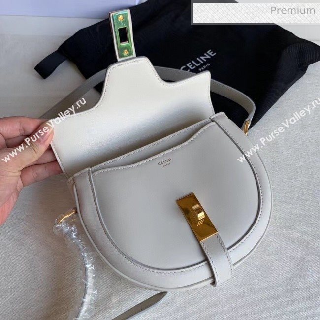 Celine Small Besace 16 Bag in Natural Calfskin White 2020 (XLD-20060830)