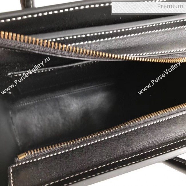 Celine Nano Luggage Handbag In Smooth Calfskin Blue/Black/Grey 2020 (XLD-20060819)