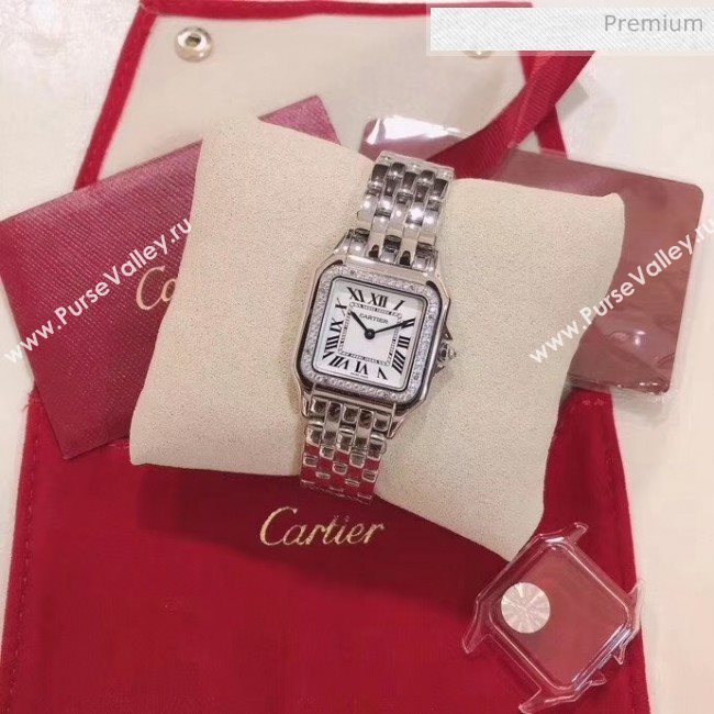 Cartier Medium Panthère de Cartier Watch With Crystal Silver 2020 (KN-20061014)