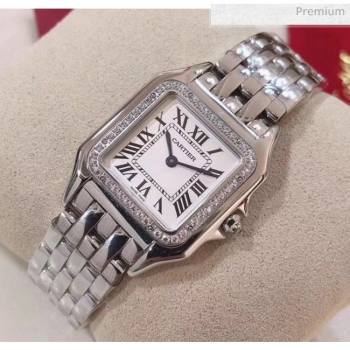 Cartier Medium Panthère de Cartier Watch With Crystal Silver 2020 (KN-20061014)