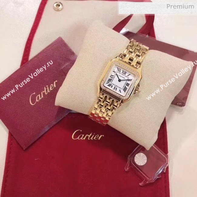 Cartier Medium Panthère de Cartier Watch With Crystal Gold 2020 (KN-20061018)