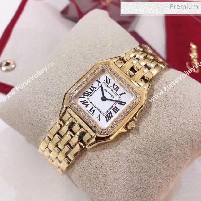 Cartier Medium Panthère de Cartier Watch With Crystal Gold 2020 (KN-20061018)