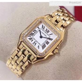 Cartier Medium Panthère de Cartier Watch With Crystal Gold 2020 (KN-20061018)