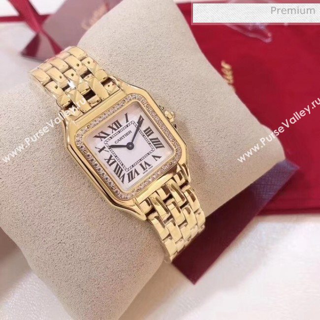 Cartier Medium Panthère de Cartier Watch With Crystal Gold 2020 (KN-20061018)