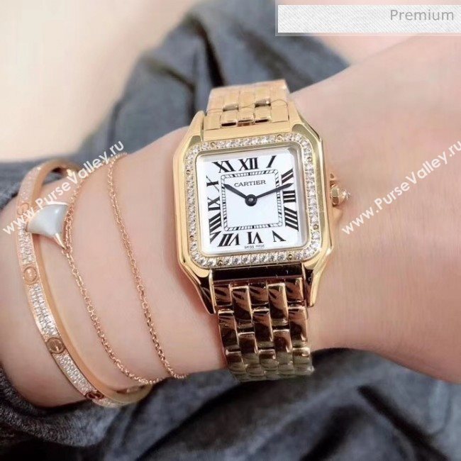 Cartier Medium Panthère de Cartier Watch With Crystal Gold 2020 (KN-20061018)