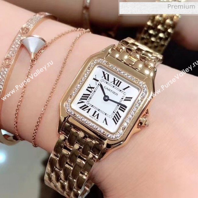 Cartier Medium Panthère de Cartier Watch With Crystal Gold 2020 (KN-20061018)