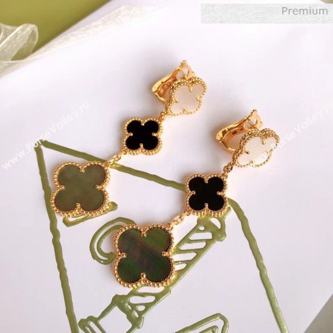 Van Cleef Arpels Clovers Earrings Blac/White 02 2020 (MLD-20061102)