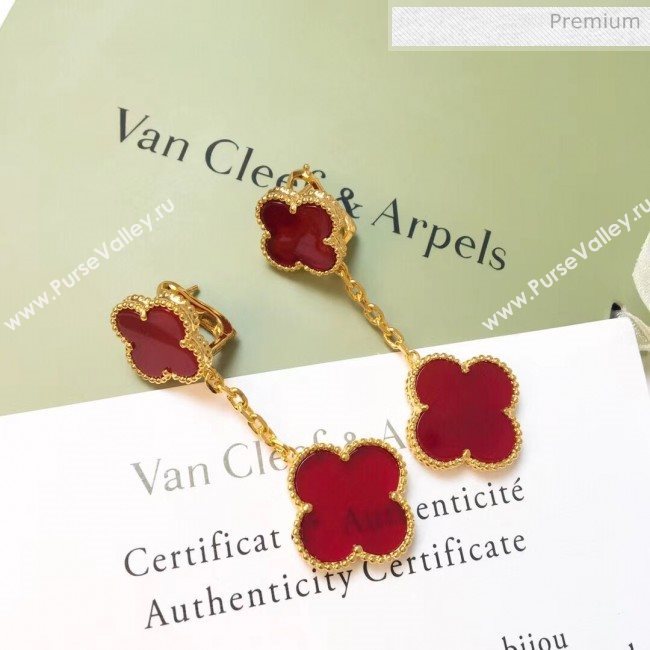 Van Cleef Arpels Two Clovers Earrings 2061212 Red 2020 (MLD-20061212)