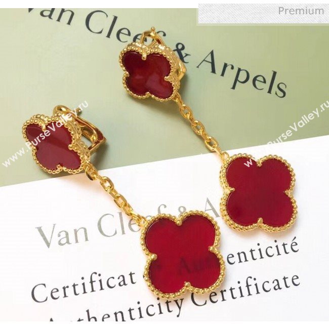 Van Cleef Arpels Two Clovers Earrings 2061212 Red 2020 (MLD-20061212)