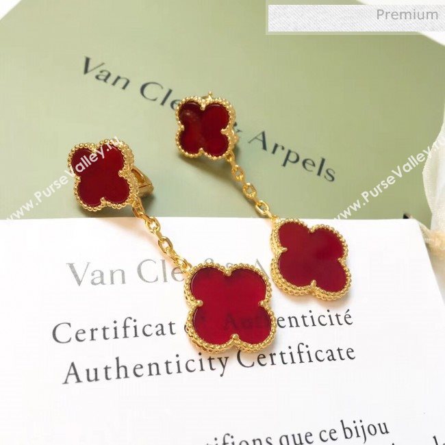 Van Cleef Arpels Two Clovers Earrings 2061212 Red 2020 (MLD-20061212)