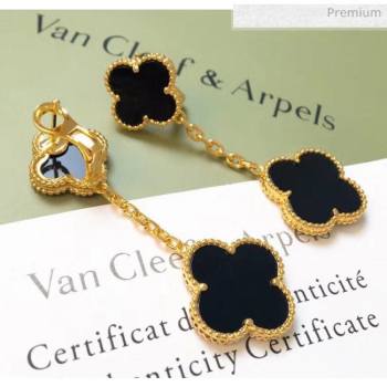 Van Cleef Arpels Two Clovers Earrings 2061213 Black 2020 (MLD-20061213)