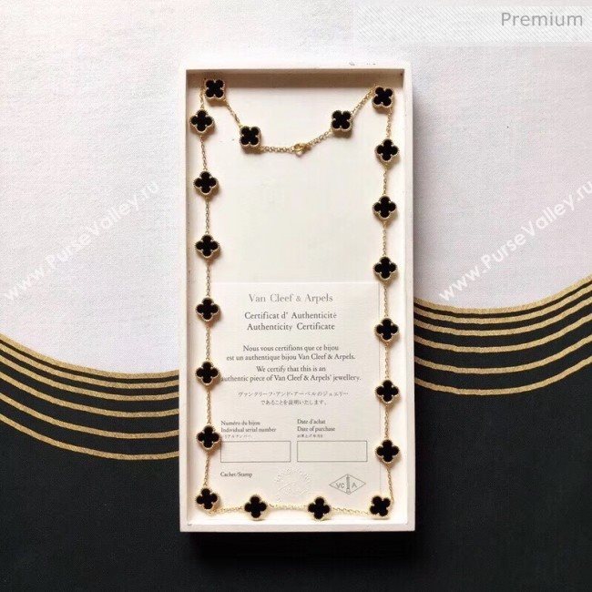 Van Cleef Arpels Clovers Long Necklace Black 29 2020 (MLD-20061129)