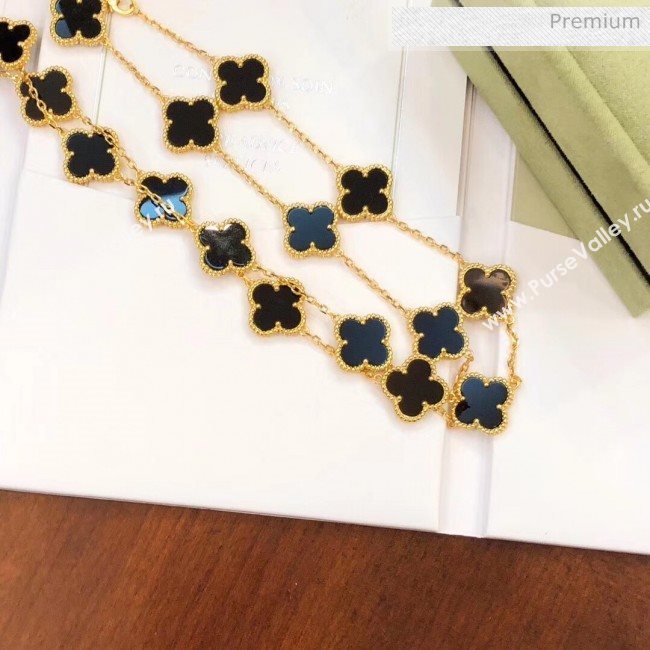 Van Cleef Arpels Clovers Long Necklace Black 29 2020 (MLD-20061129)