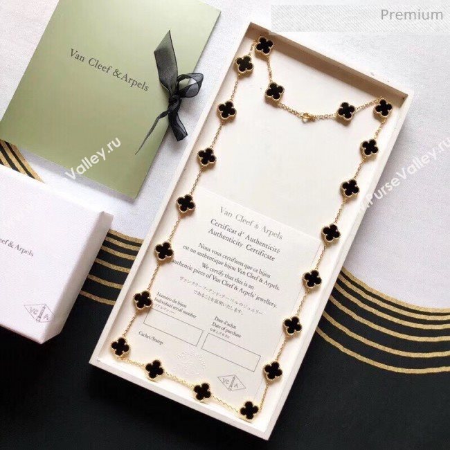 Van Cleef Arpels Clovers Long Necklace Black 29 2020 (MLD-20061129)