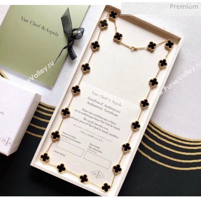 Van Cleef Arpels Clovers Long Necklace Black 29 2020 (MLD-20061129)